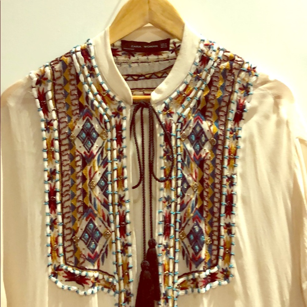 Zara embroidered caftan